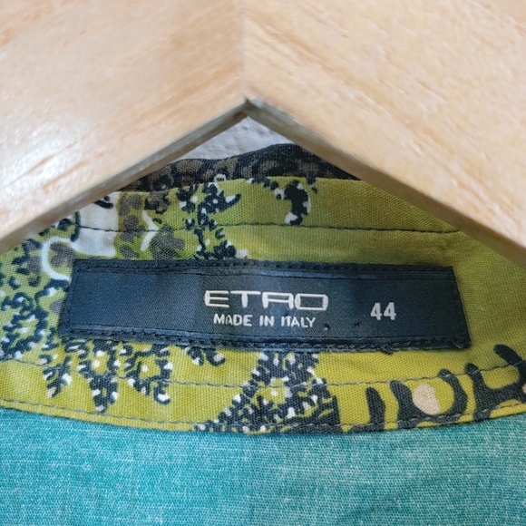 Etro Made in Italy Women's Long Sleeves Button Up Patchwork Print Blouse Sz 8 - Picture 7 of 10